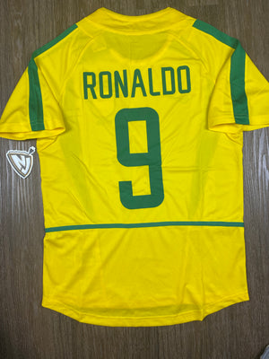 2002 Brazil Ronaldo 9 Home Jersey