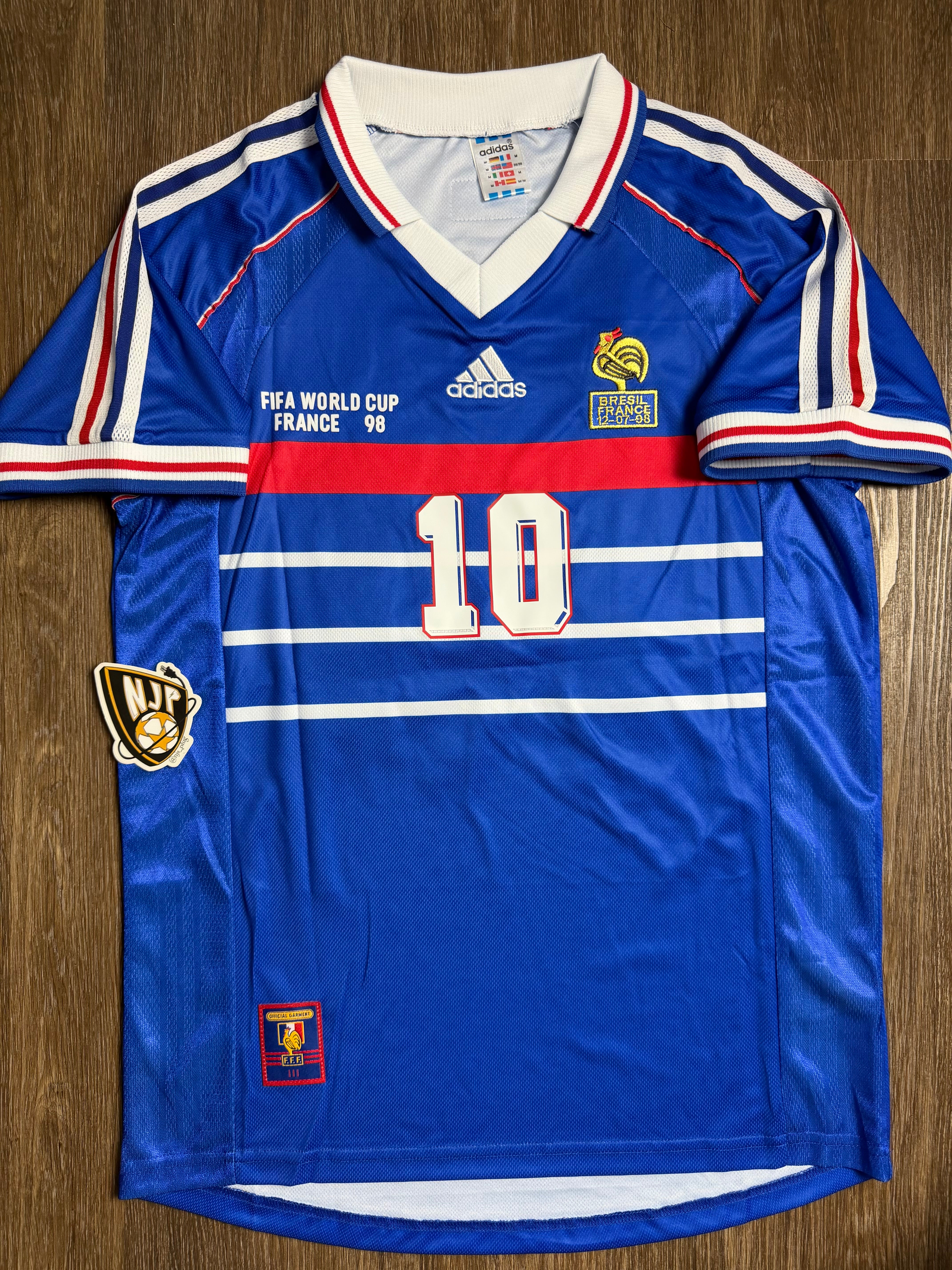 98 France Zidane Home Jersey